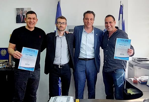 אורן זיו וחברי להב רמת השרון במפגש עם נשיא להב רועי כהן